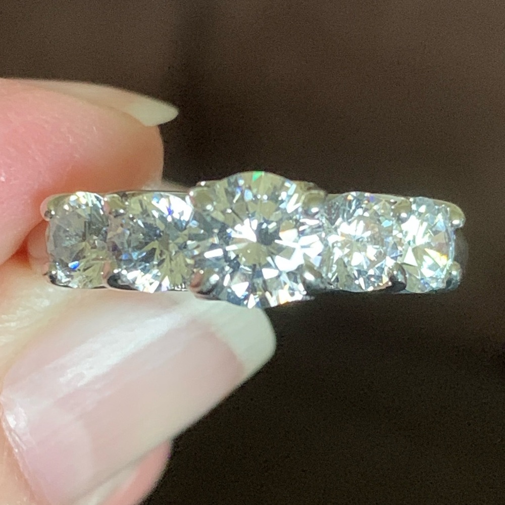 CHARLES WINSTON FOR BELLA LUCE 4.59CTW RHODIUM OVER STERLING SILVER RING - Picture 4 of 14